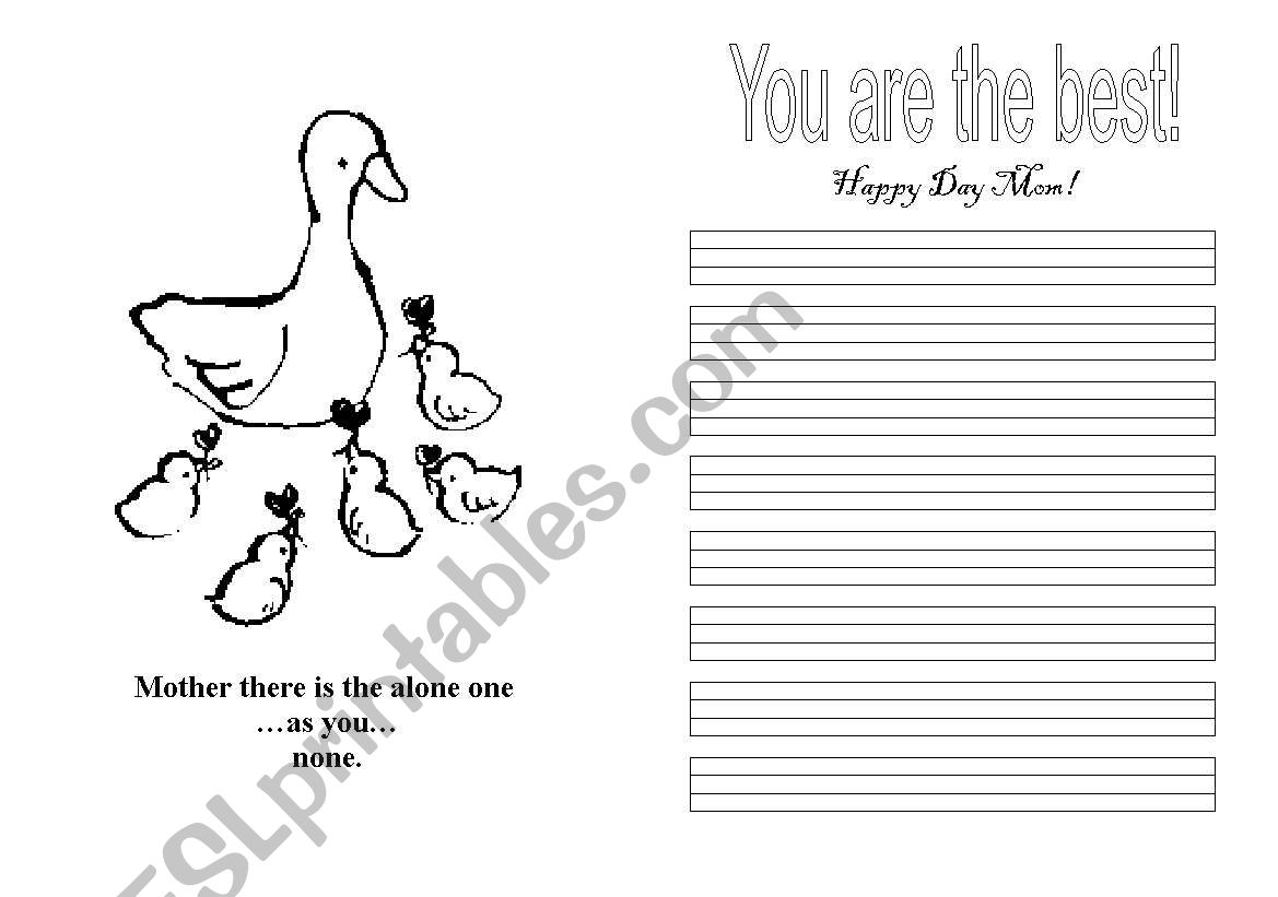 You are the best! worksheet