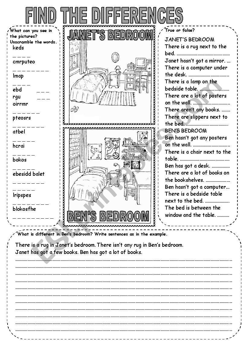 FIND THE DIFFERENCES (4) worksheet