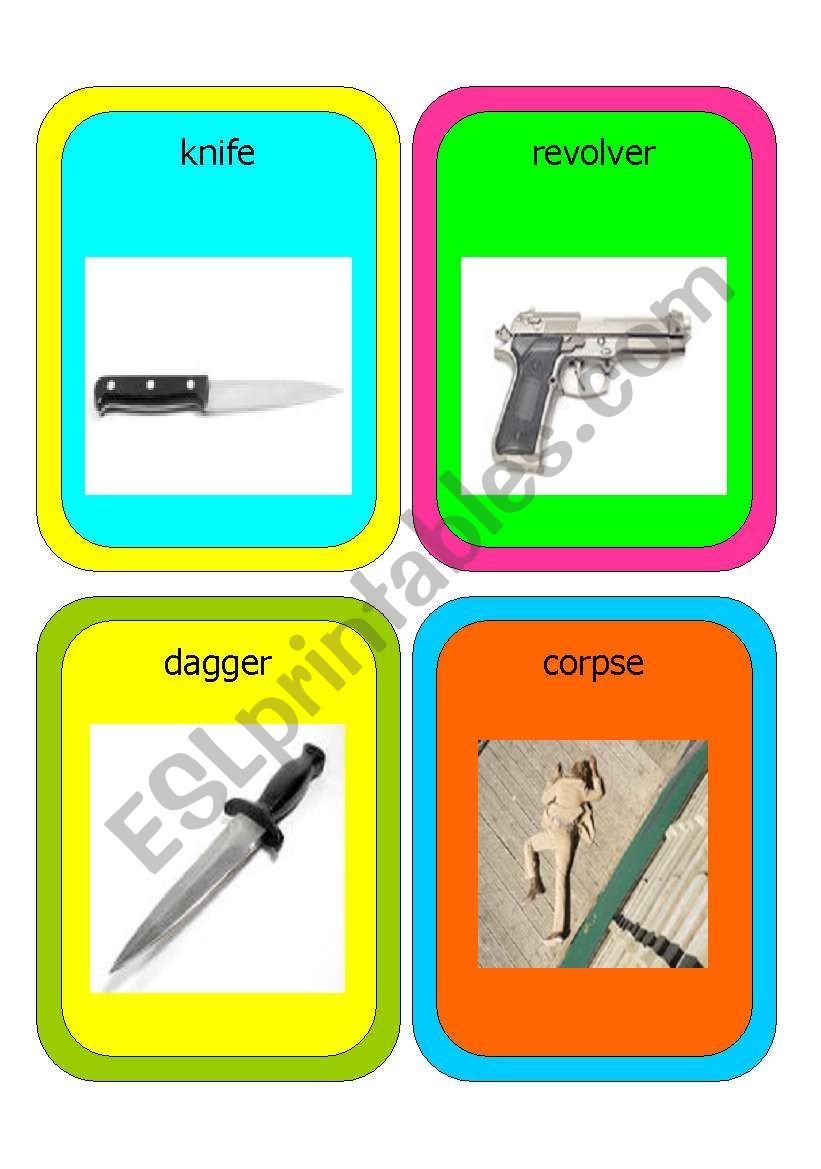 cards : murder worksheet