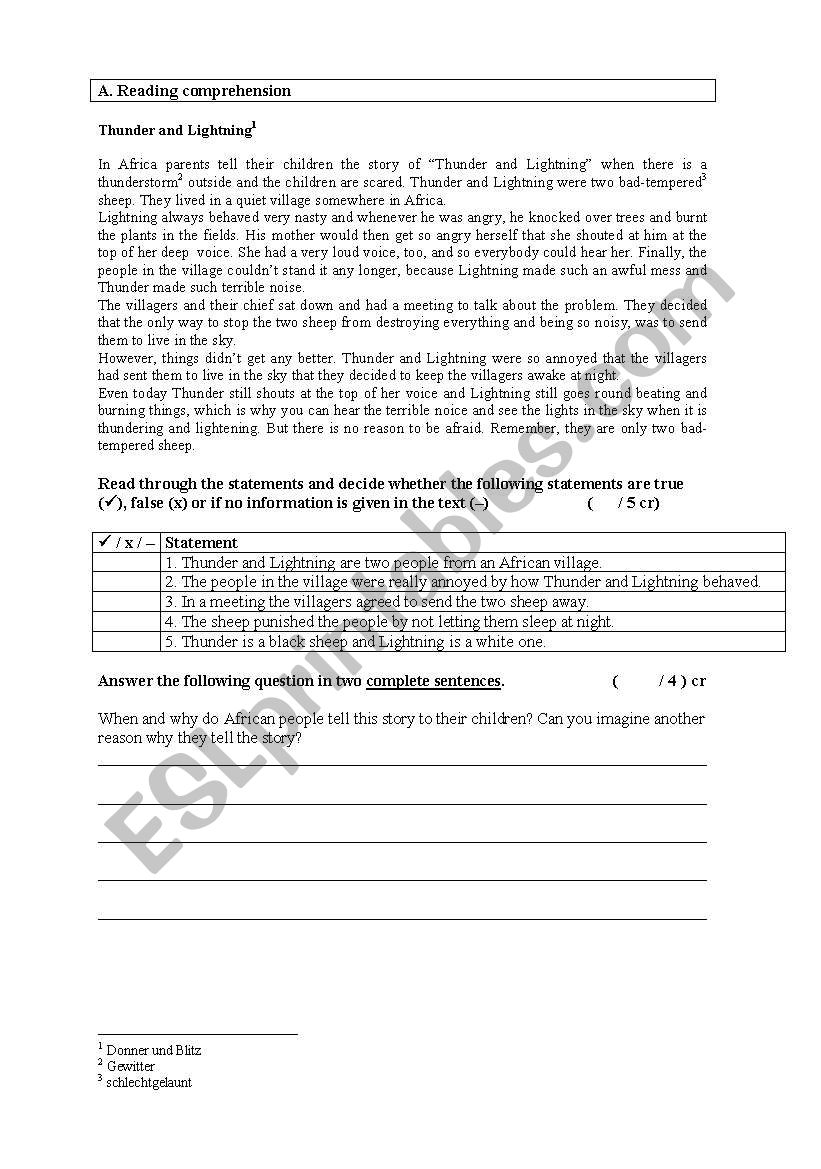 class test 7 worksheet
