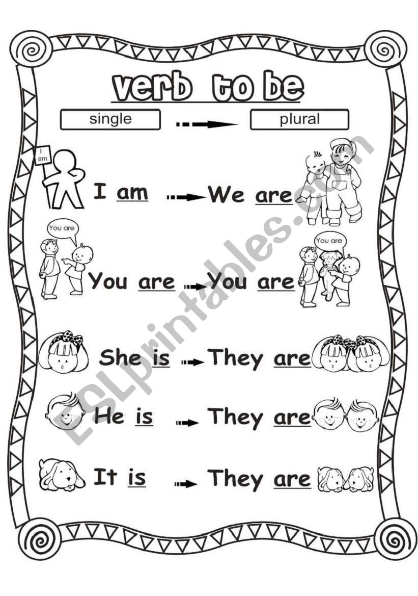 verb to be esl worksheet by sue