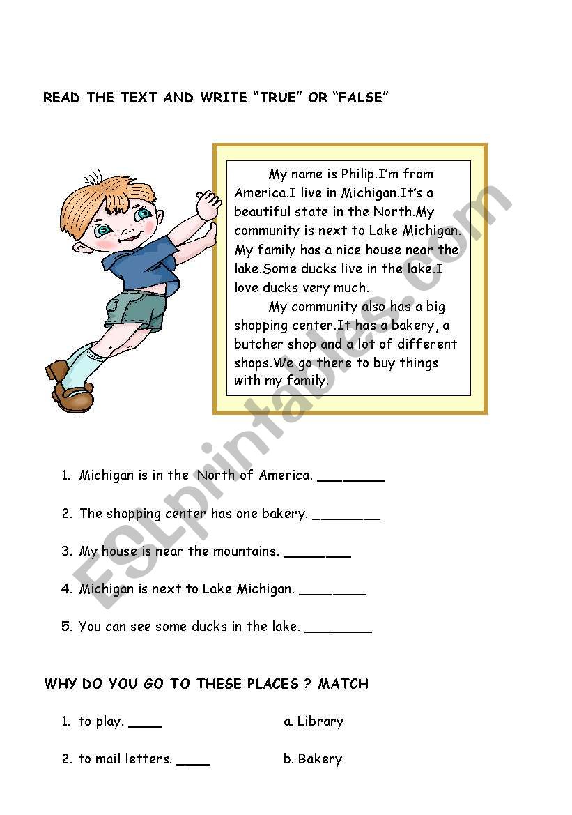 places worksheet
