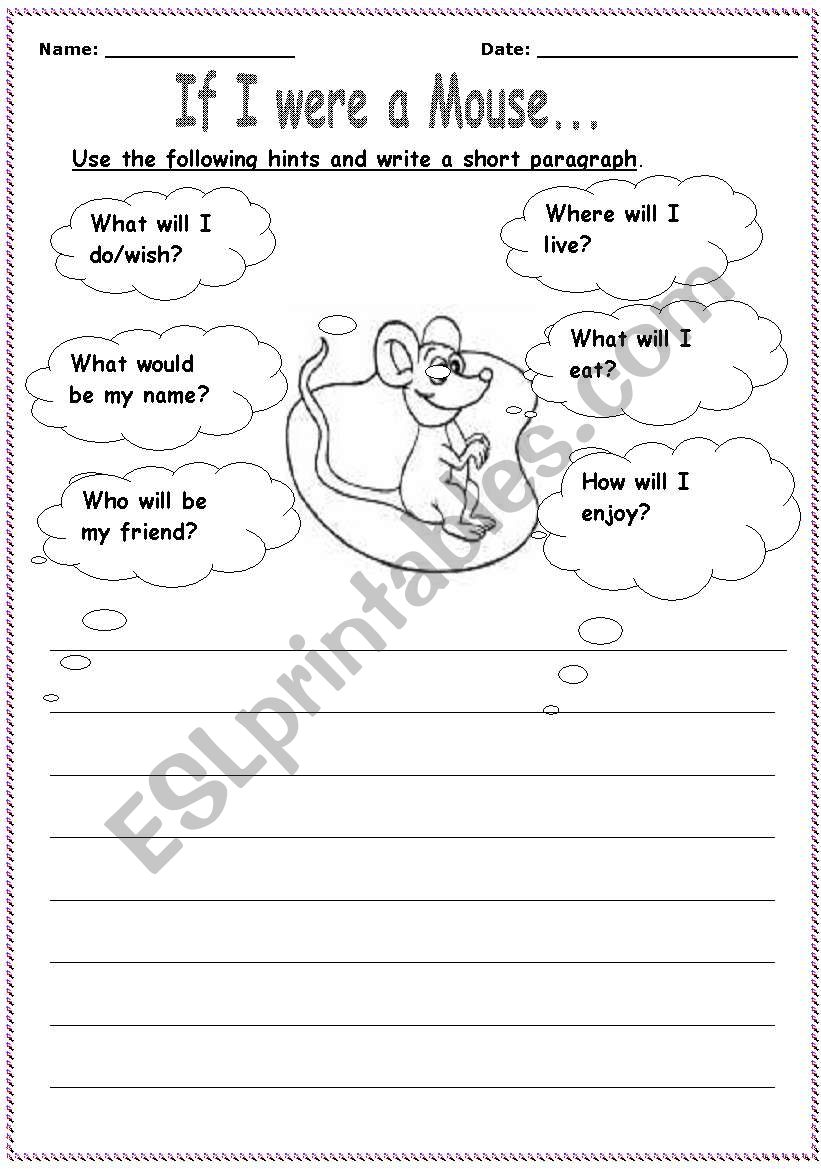 imaginary writing worksheet