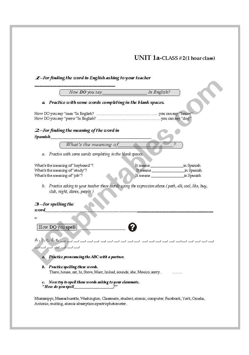 class expressions worksheet