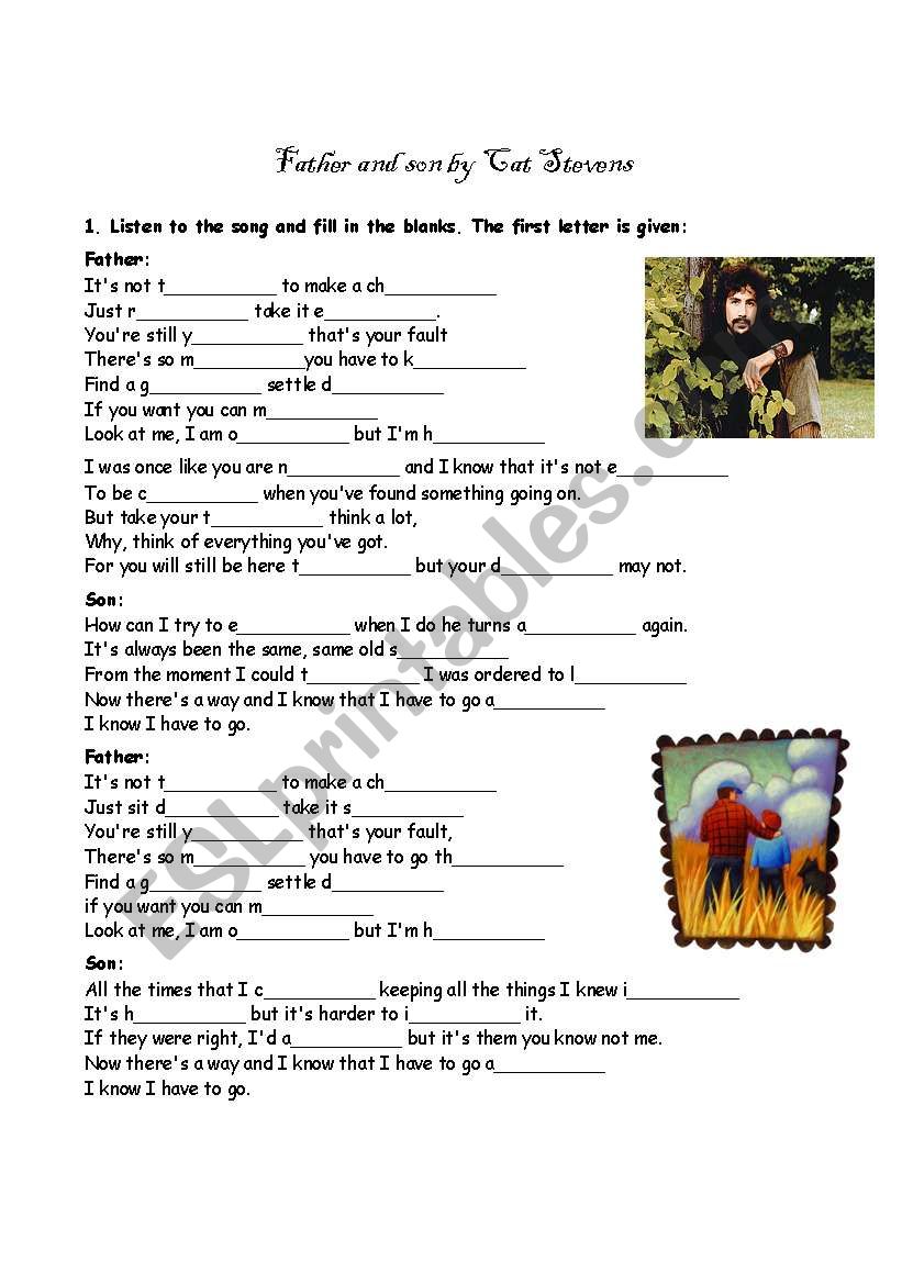 Listening activity worksheet