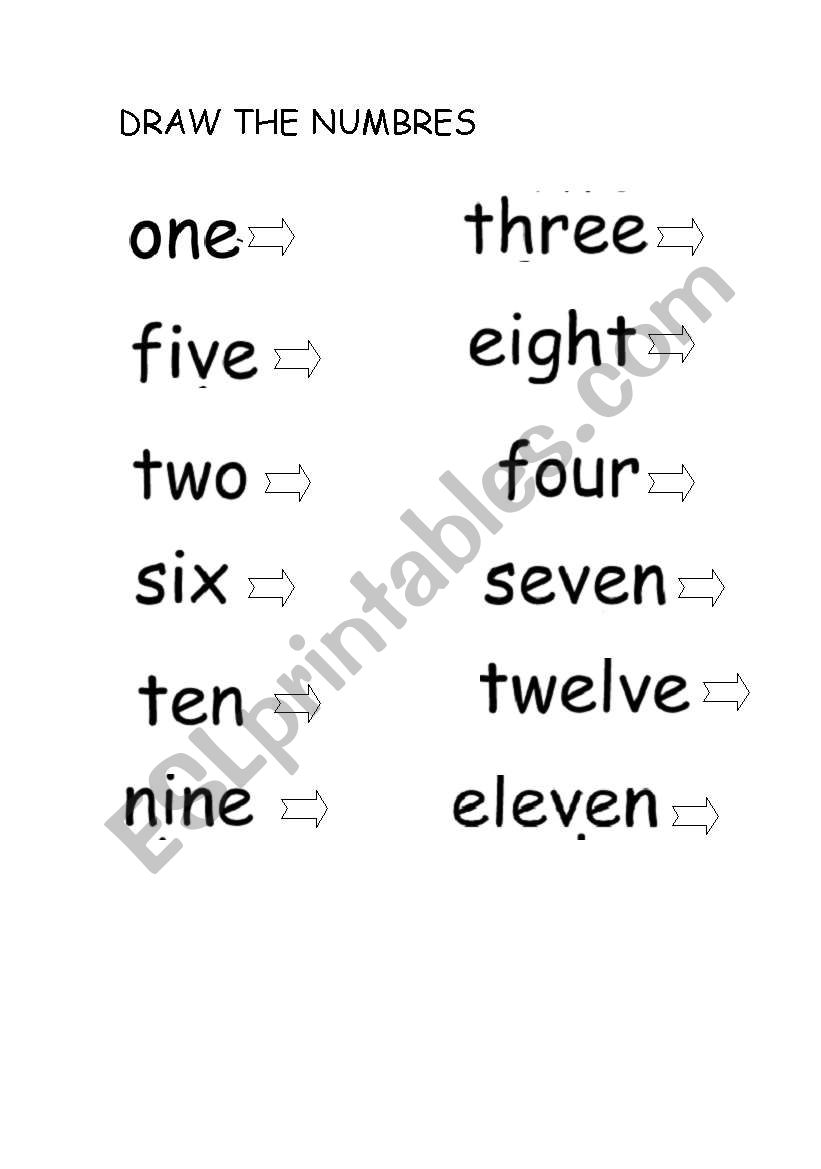 numbers worksheet