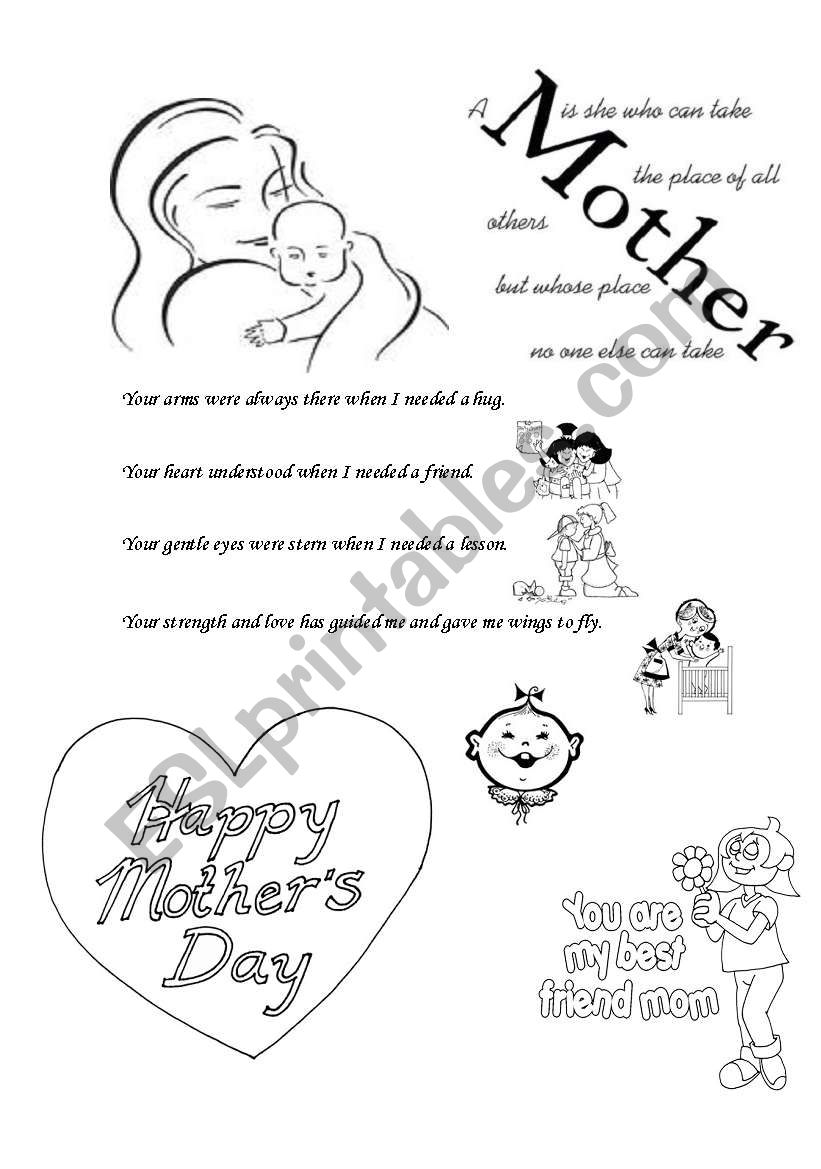 Happy mothers day worksheet