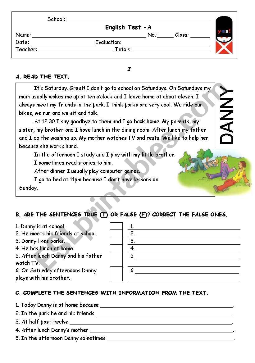 Dannys Daily routine - TEST (4pages)