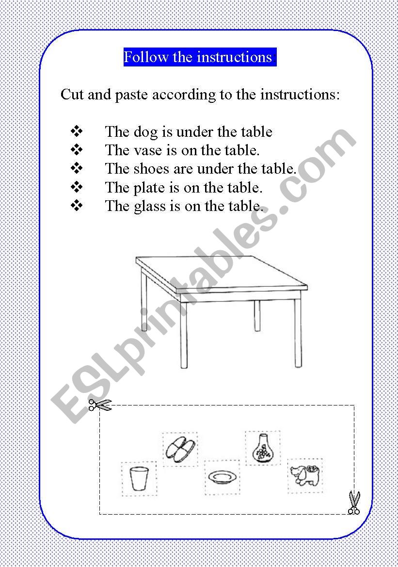 Follow the instructions worksheet