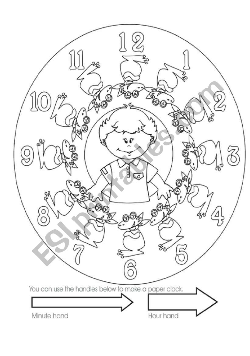 printable paper clocks worksheet