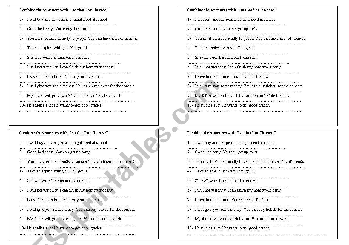 so that-in case worksheet