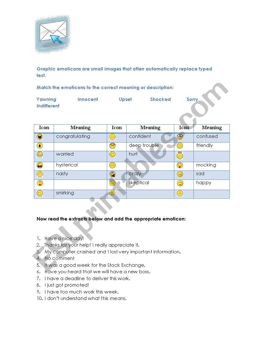 E-mails  worksheet