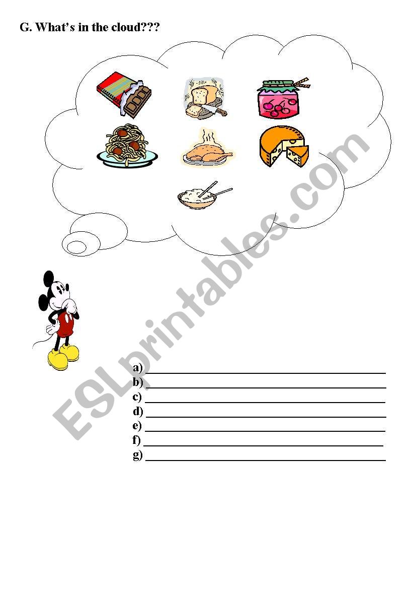whats in the cloud? worksheet