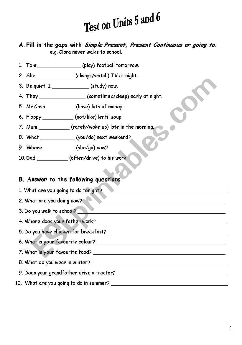 test for beginners worksheet