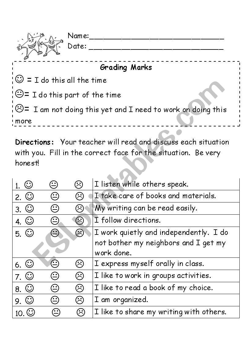 Conference Form For Kids To Fill Out 