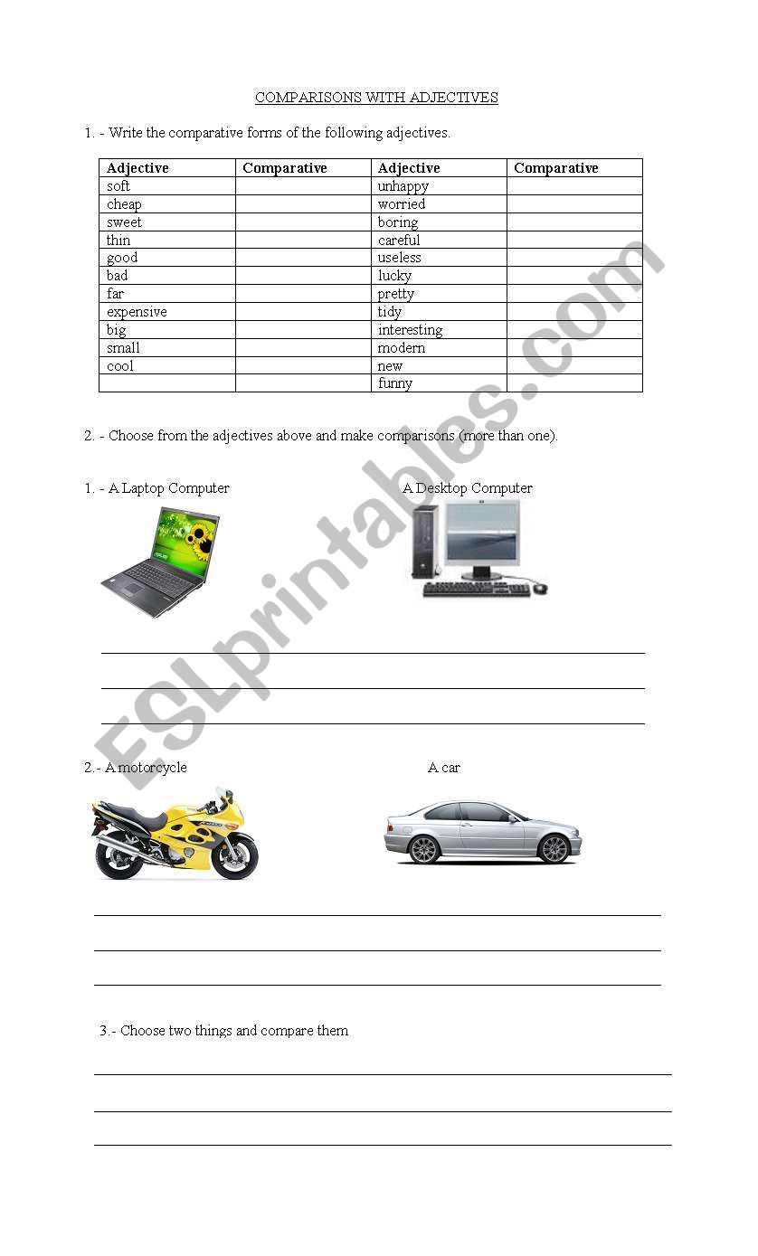 Comparisons with Adjectives worksheet