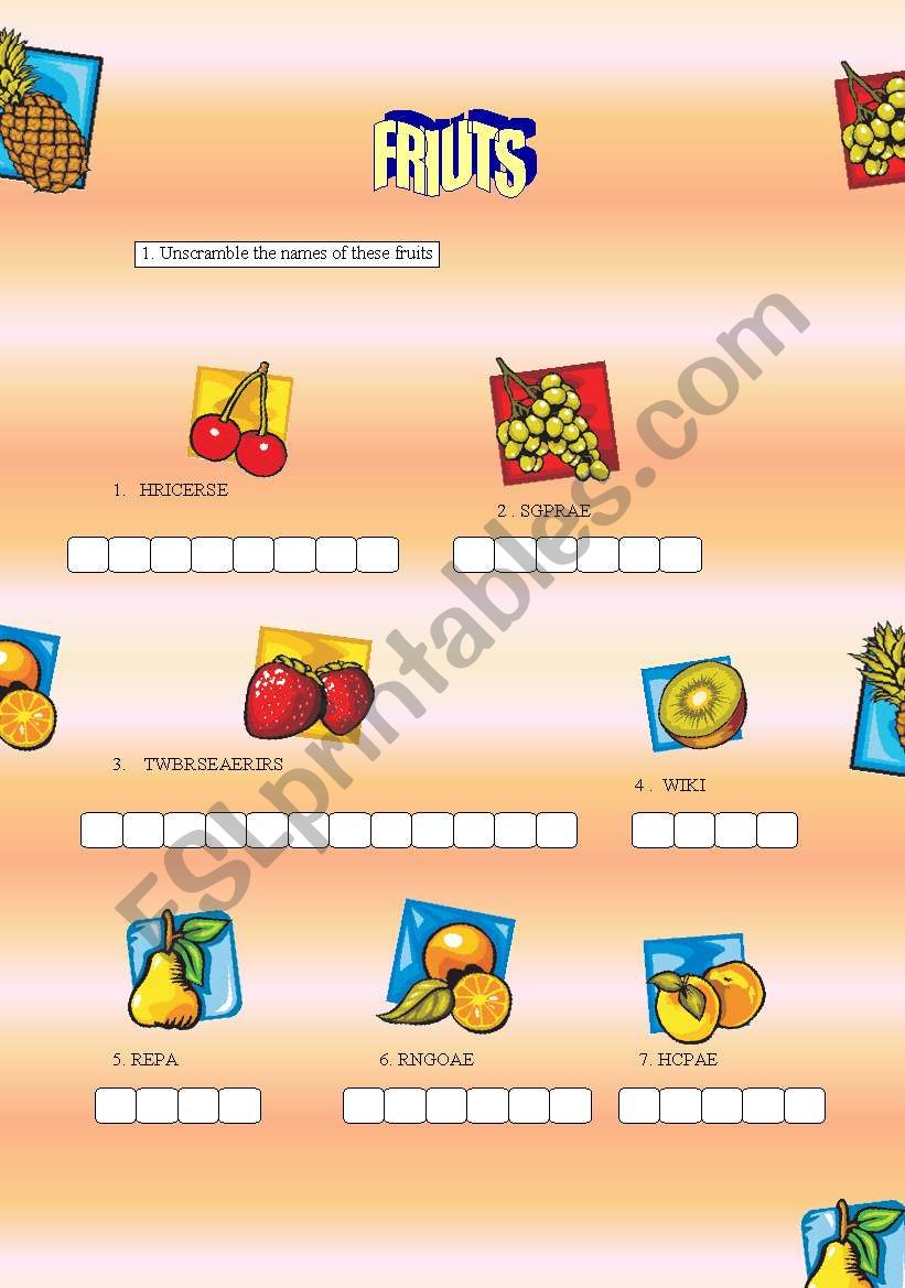 Fruits World  worksheet