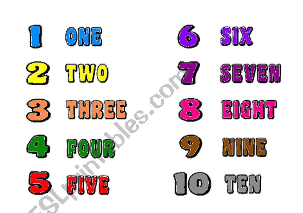 Number 1-10 worksheet