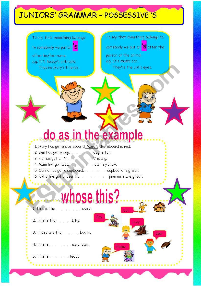 JUNIORS GRAMMAR - POSSESSIVE S