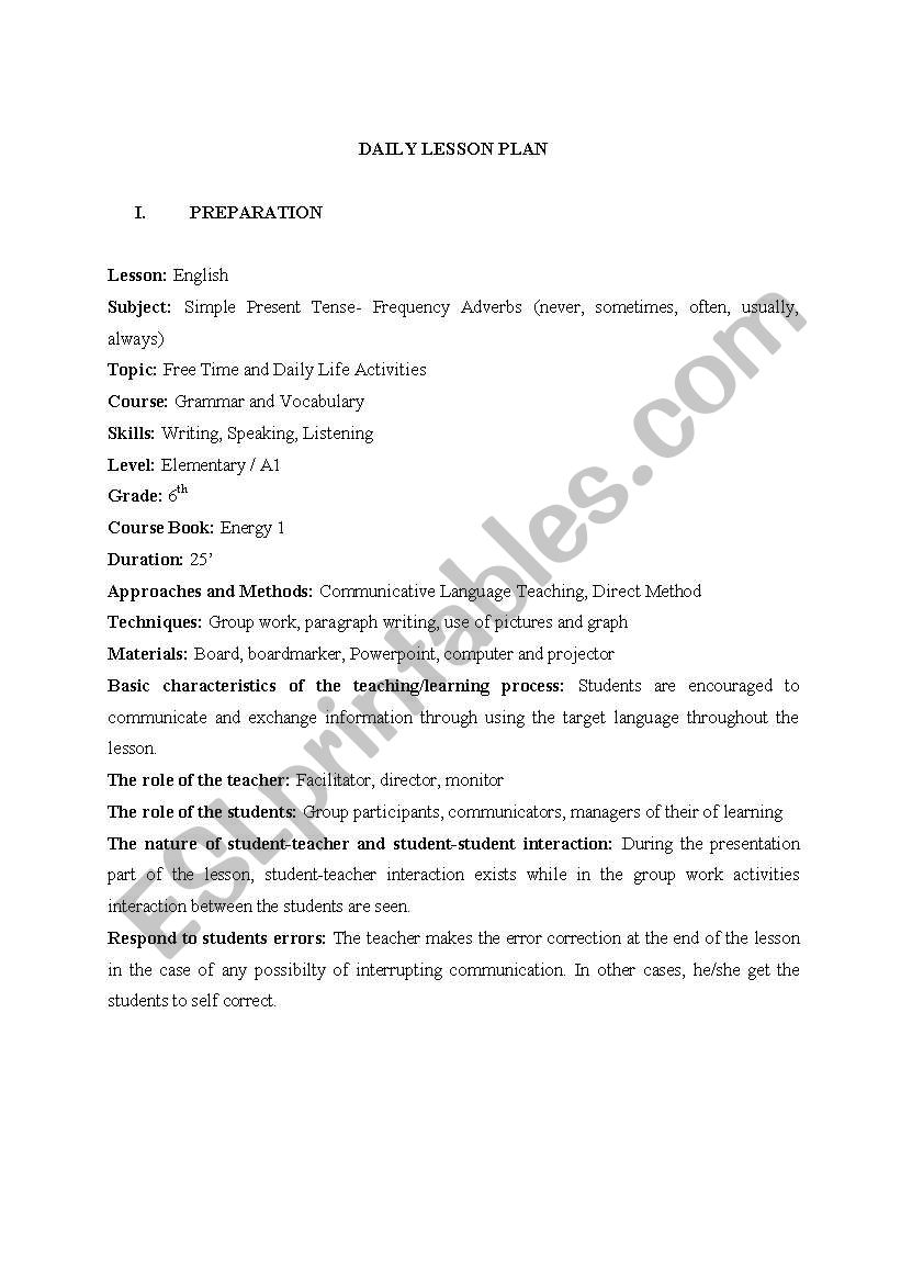 lesson plan worksheet