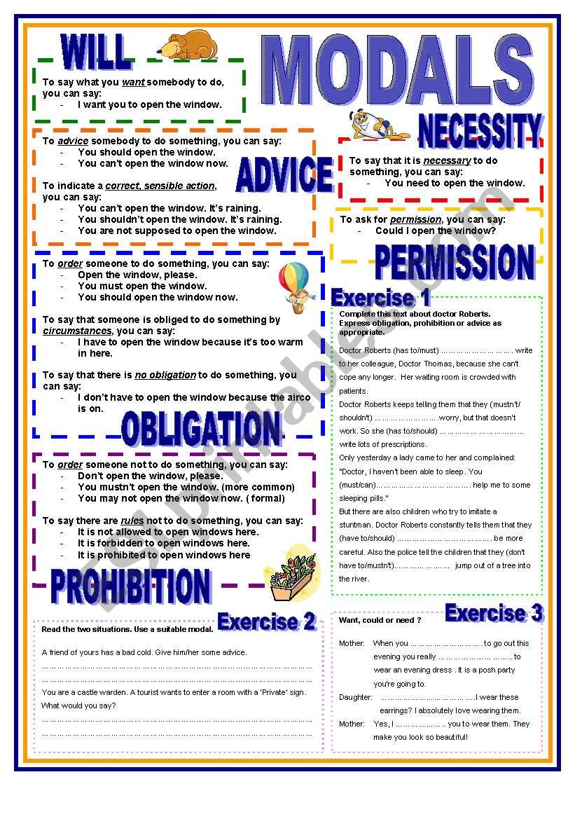 Modals worksheet