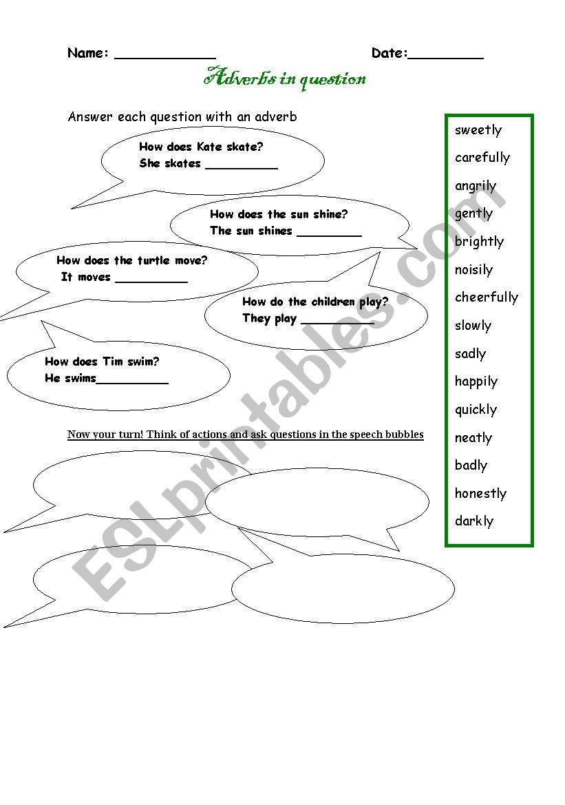 Adverbs  worksheet