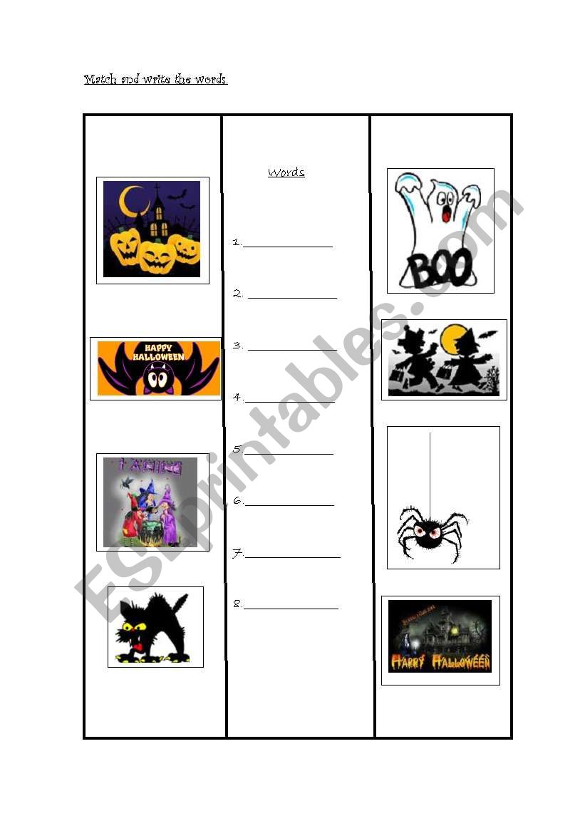 halloween  worksheet