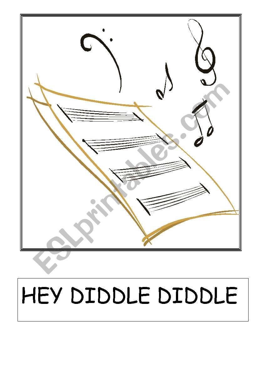 Set of  Hey Diddle Diddle Flashcards 1 of 2