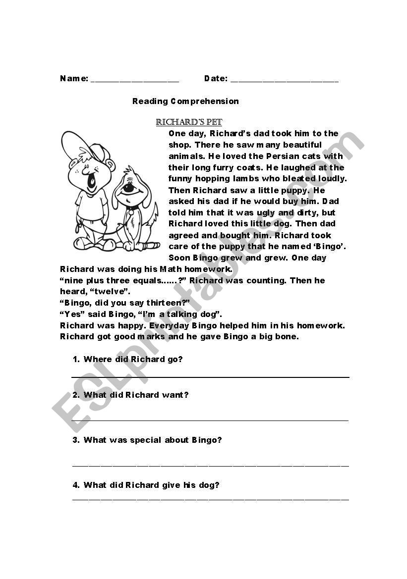 Richards dog worksheet