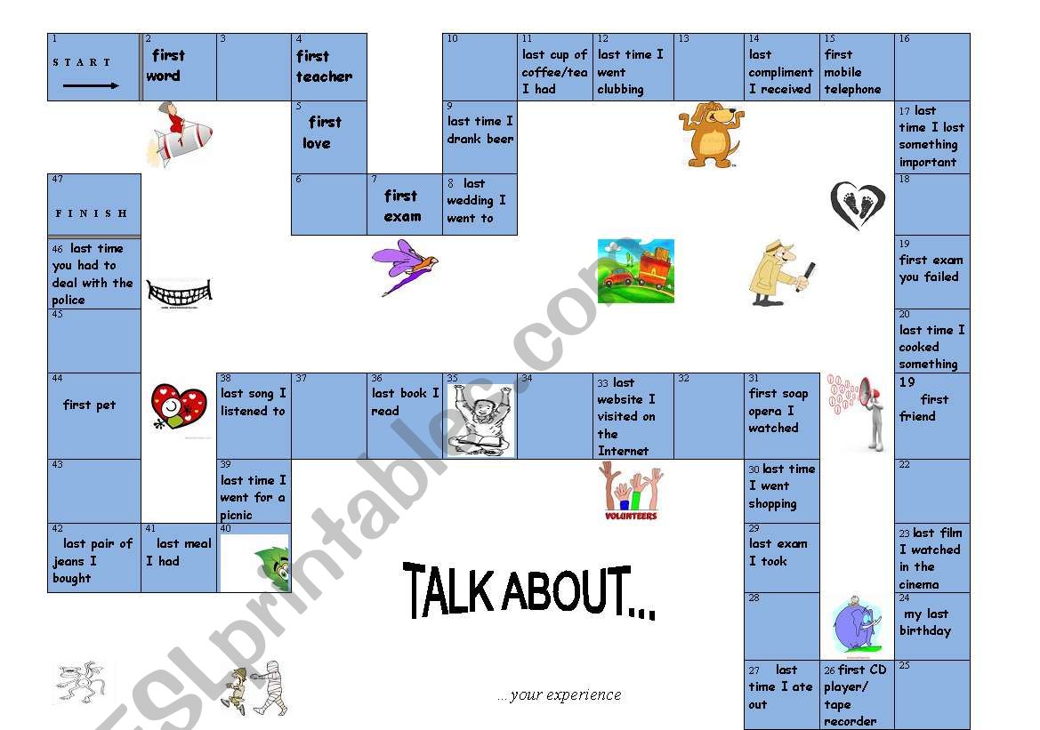 Past Simple BOARDGAME worksheet