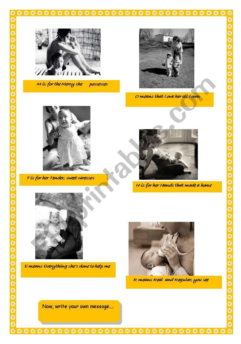 English worksheets: Mother´s day