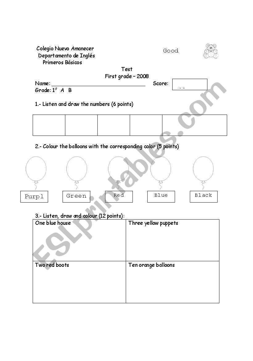 test or worksheet worksheet