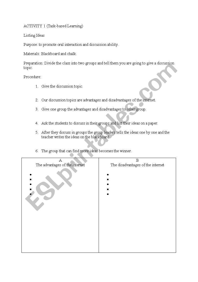 activities for classroom  worksheet