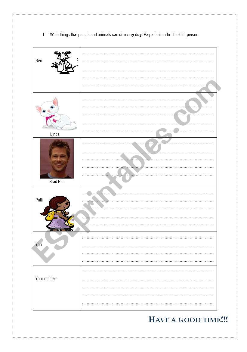 Simple Present worksheet