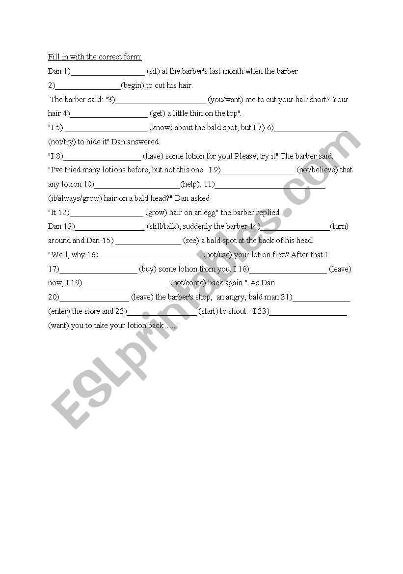 Tenses-Present+Past+Future worksheet