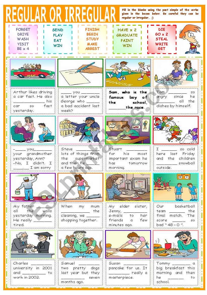  REGULAR OR IRREGULAR worksheet