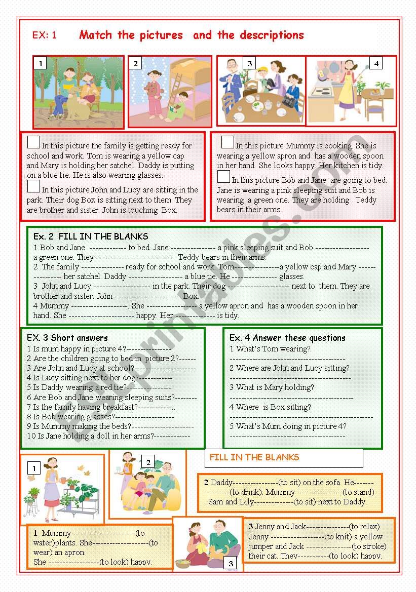 family activities worksheet