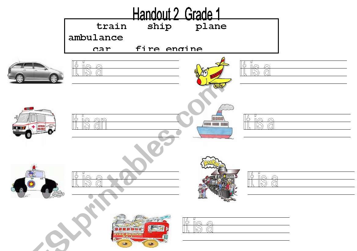 transportation worksheet