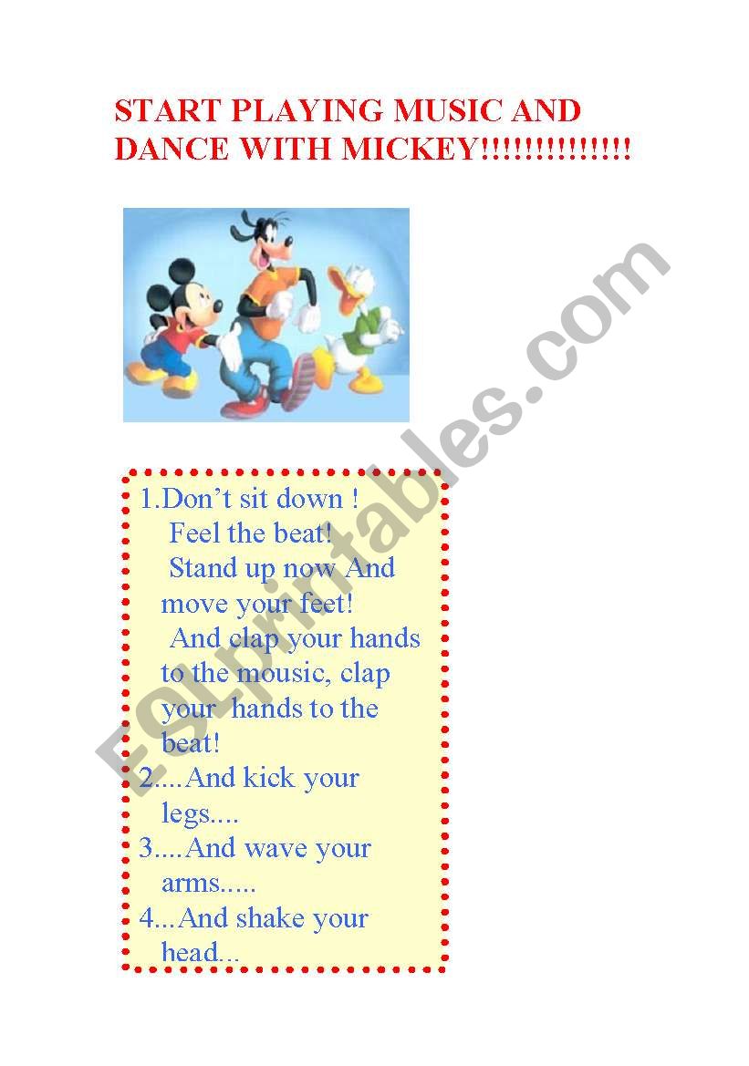 MICKEYS DANCE /BODY PARTS LESSON