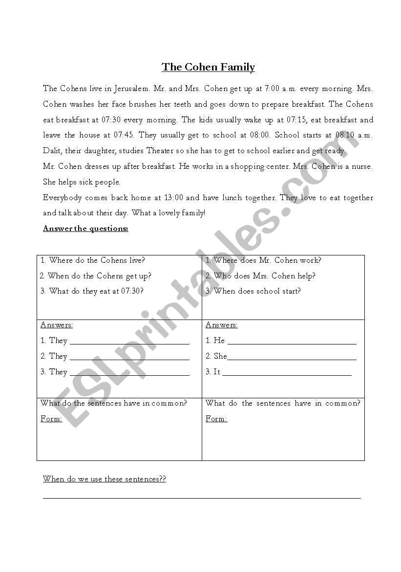 Present Simple worksheet