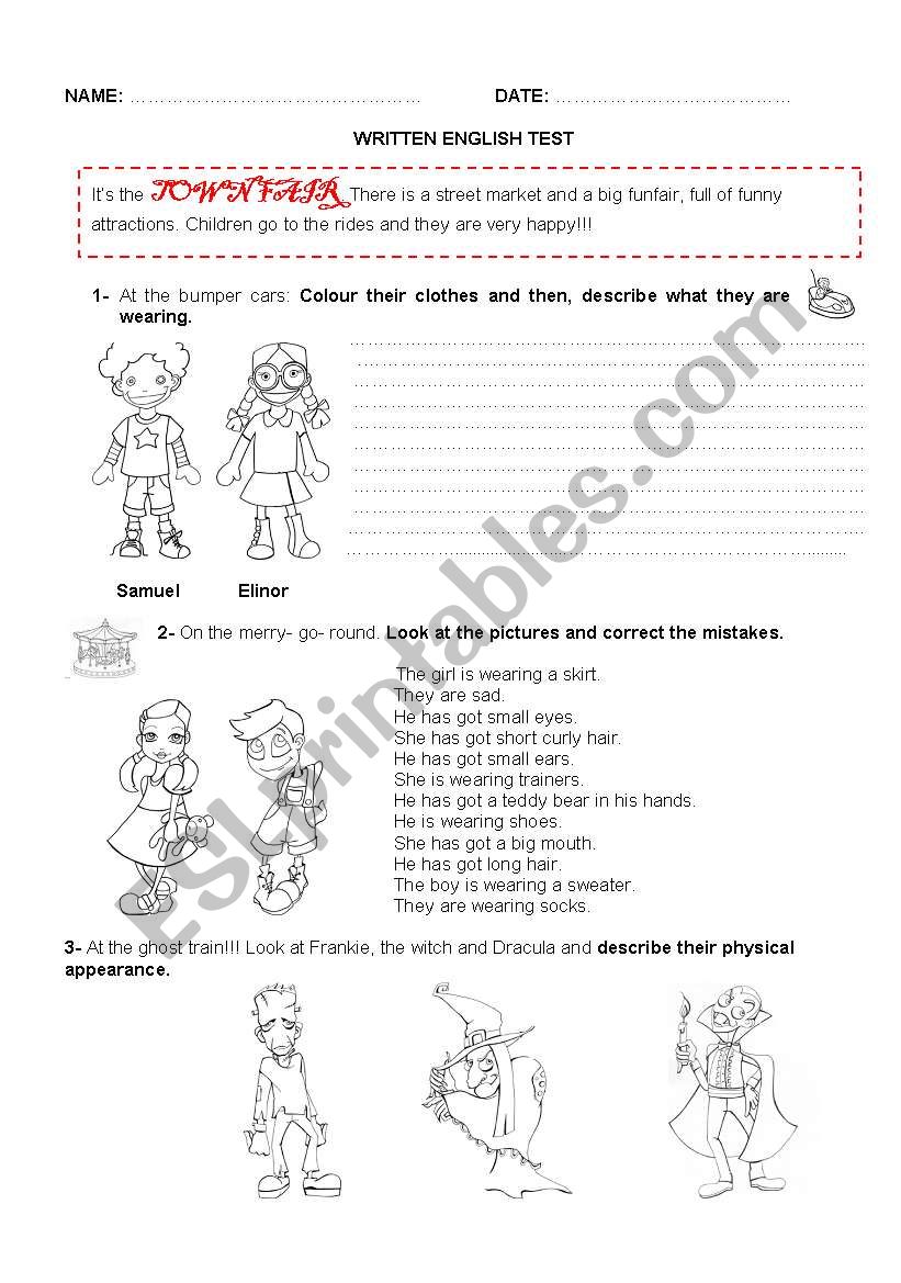 English test (part I )   worksheet