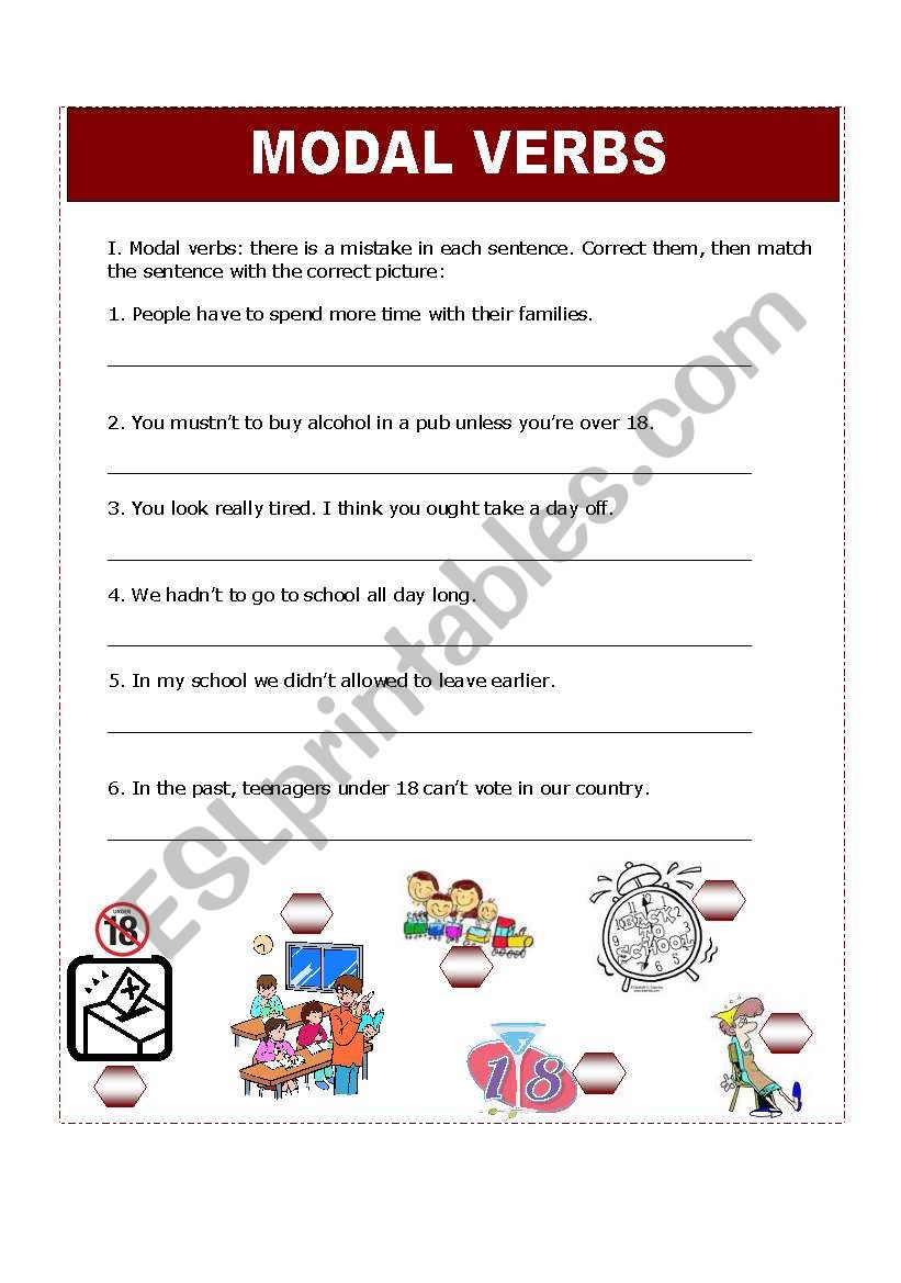 Modal Verbs worksheet