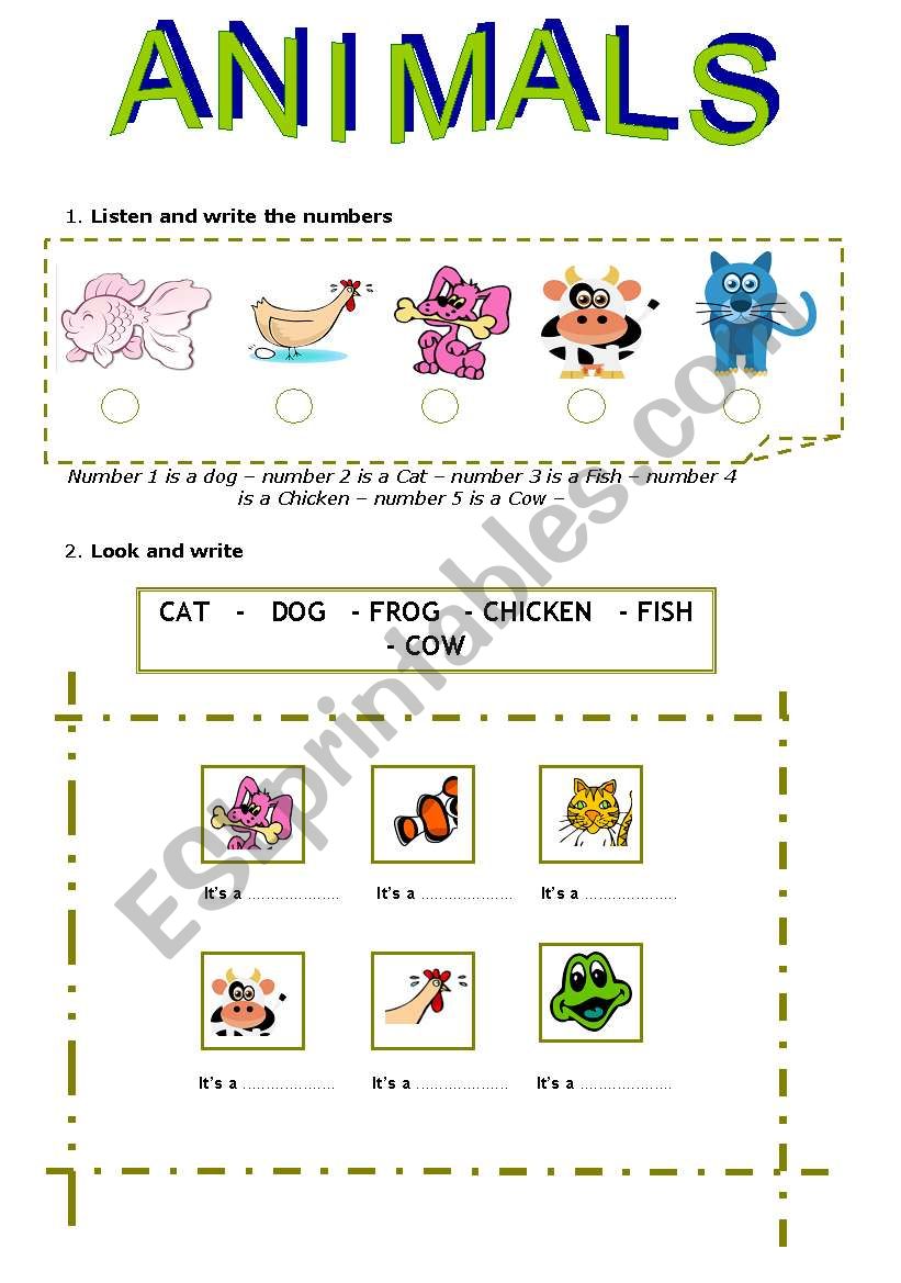 Animals 2 worksheet