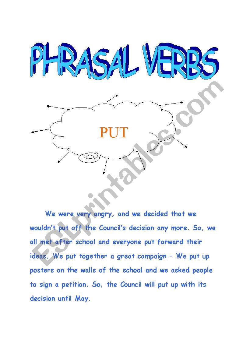 Phrasal verbs worksheet