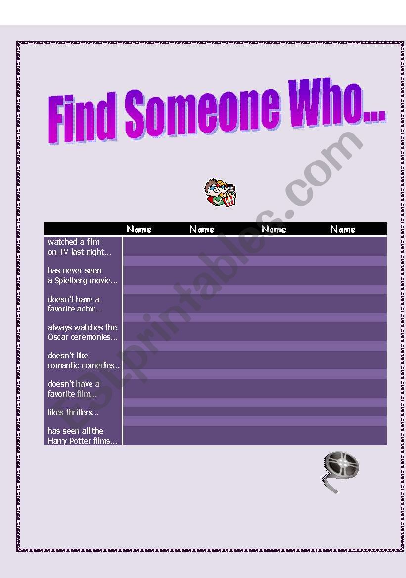 Find Someone Who... worksheet