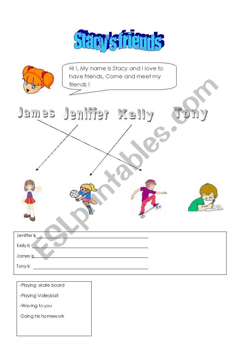 Stacys friends worksheet