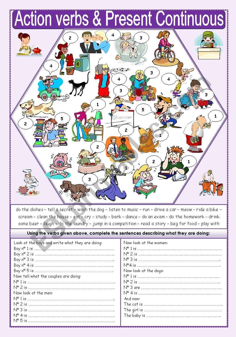 action-verbs-present-continuous-esl-worksheet-by-zailda