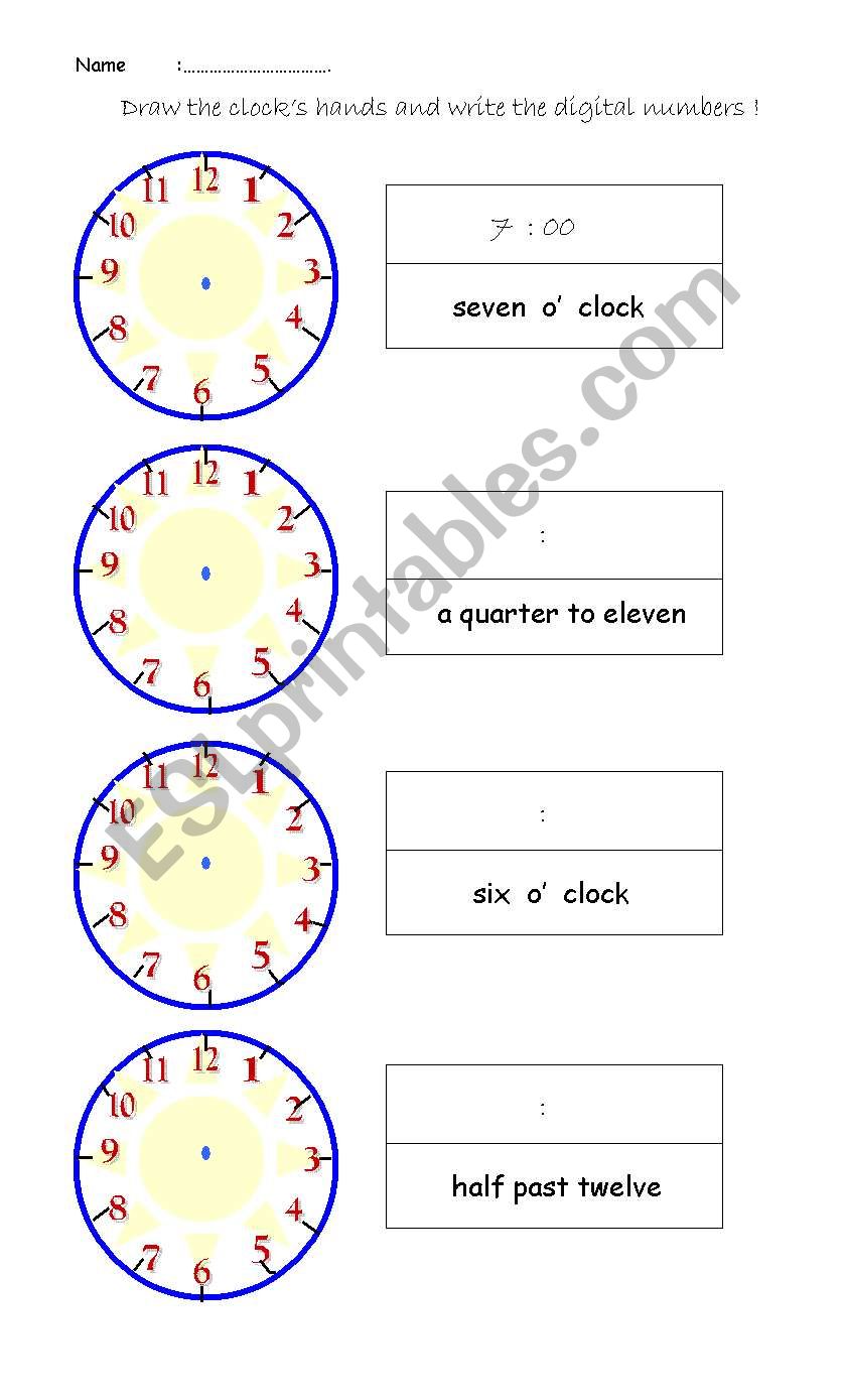 time worksheet