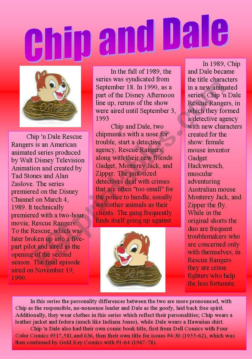 Chip and Dale worksheet