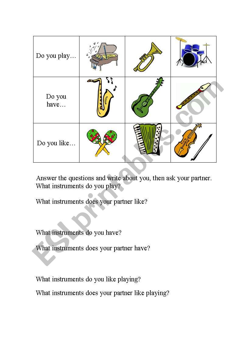 What instrument do you like playing?